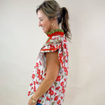 Scarlet Bloom Ruffle Top - Jessi Jayne Boutique
