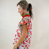 Scarlet Bloom Ruffle Top - Jessi Jayne Boutique