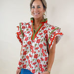 Scarlet Bloom Ruffle Top - Jessi Jayne Boutique