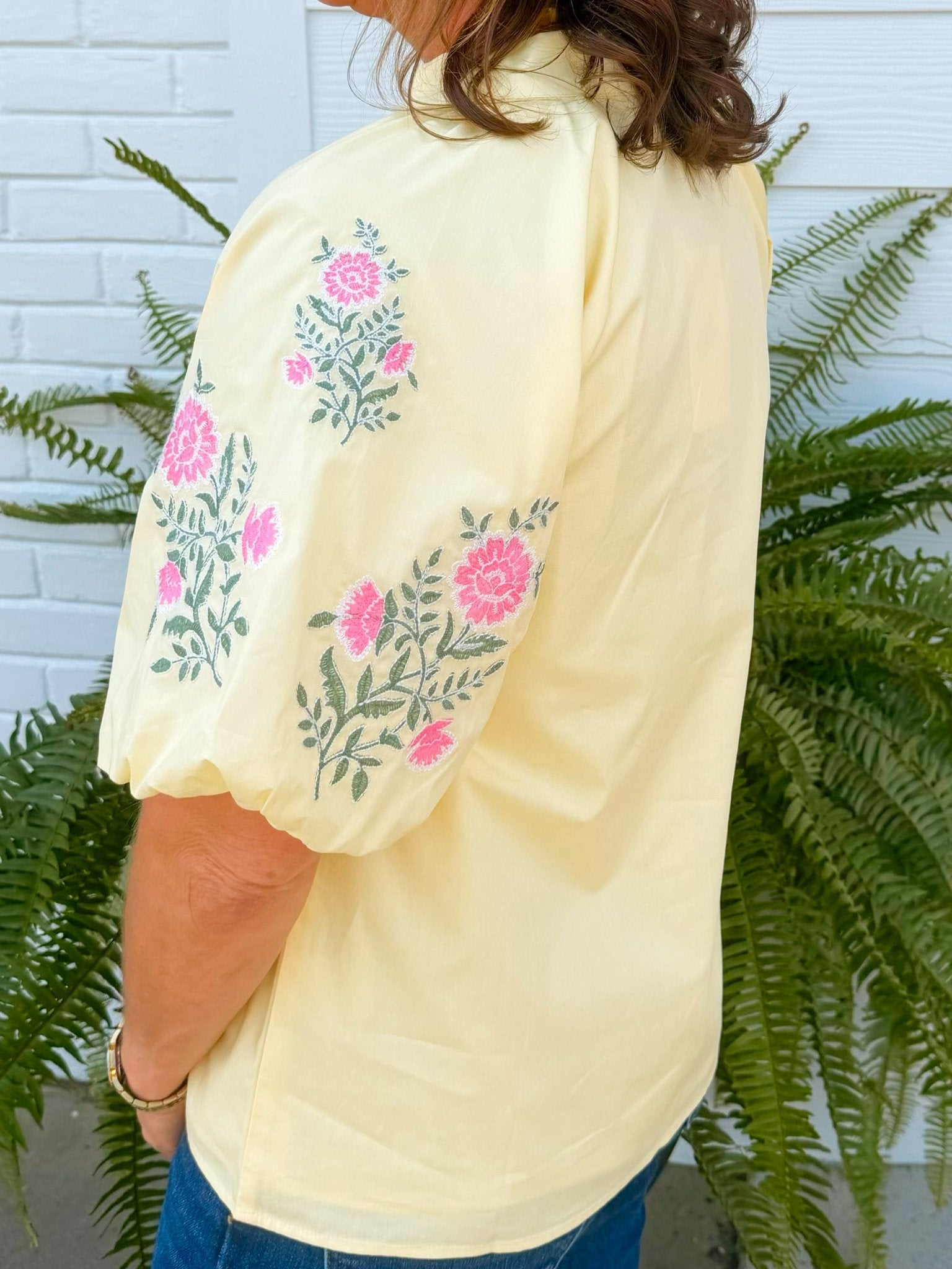 Lemon Blossom Embroidered Top - Jessi Jayne Boutique