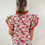 Scarlet Bloom Ruffle Top - Jessi Jayne Boutique