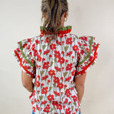 Scarlet Bloom Ruffle Top - Jessi Jayne Boutique