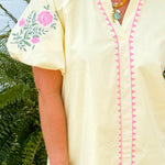 Lemon Blossom Embroidered Top - Jessi Jayne Boutique