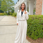 Tailored Elegance Cropped Blazer Wide - Leg Pants Set - Jessi Jayne Boutique