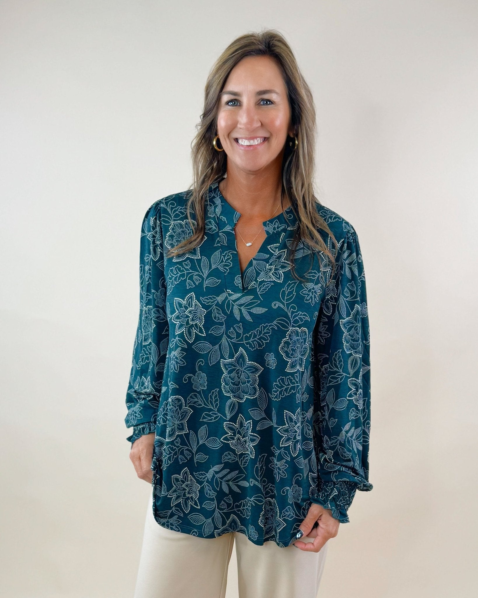 Emerald Vine Blouse - Jessi Jayne Boutique