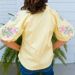 Lemon Blossom Embroidered Top - Jessi Jayne Boutique
