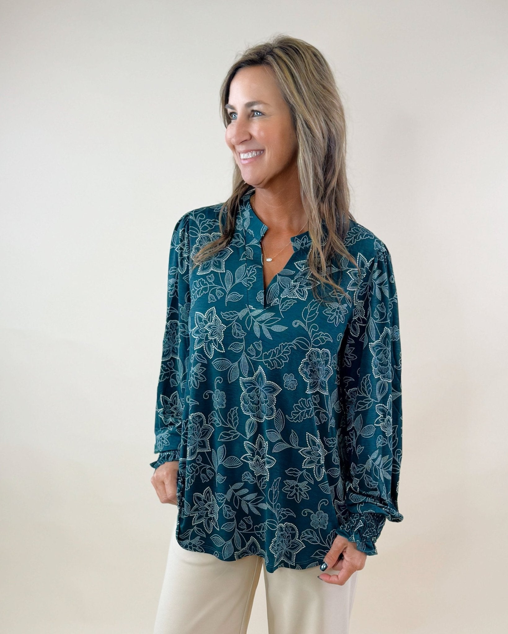 Emerald Vine Blouse - Jessi Jayne Boutique