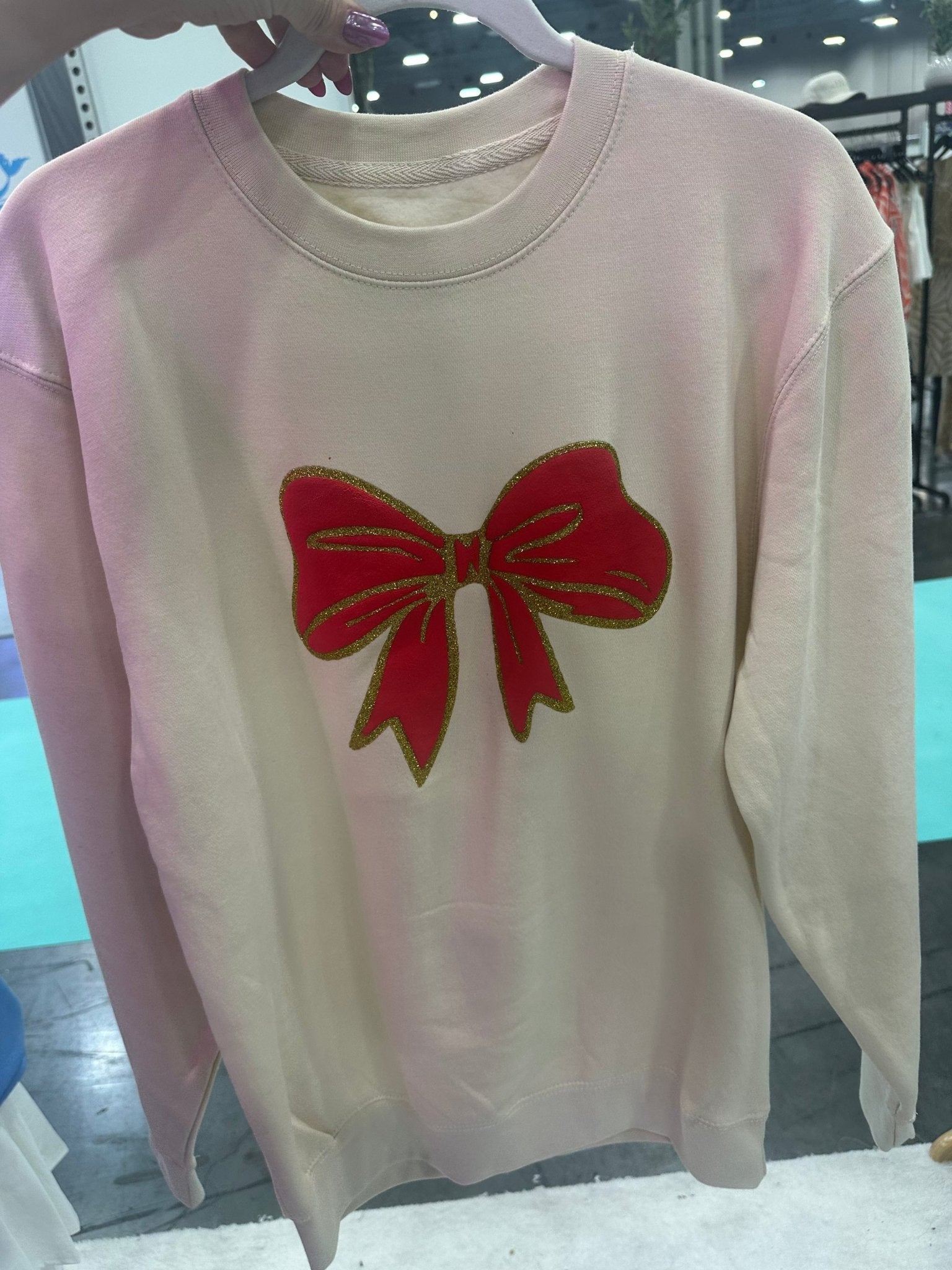 Christmas Bows Sand Sweatshirt - Jessi Jayne Boutique