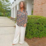 Midnight Paisley Bloom Blouse - Jessi Jayne Boutique