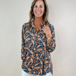 Midnight Paisley Bloom Blouse - Jessi Jayne Boutique