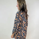 Midnight Paisley Bloom Blouse - Jessi Jayne Boutique