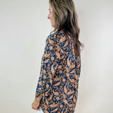 Midnight Paisley Bloom Blouse - Jessi Jayne Boutique