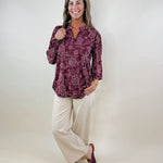 Wine & Whisper Floral Blouse - Jessi Jayne Boutique