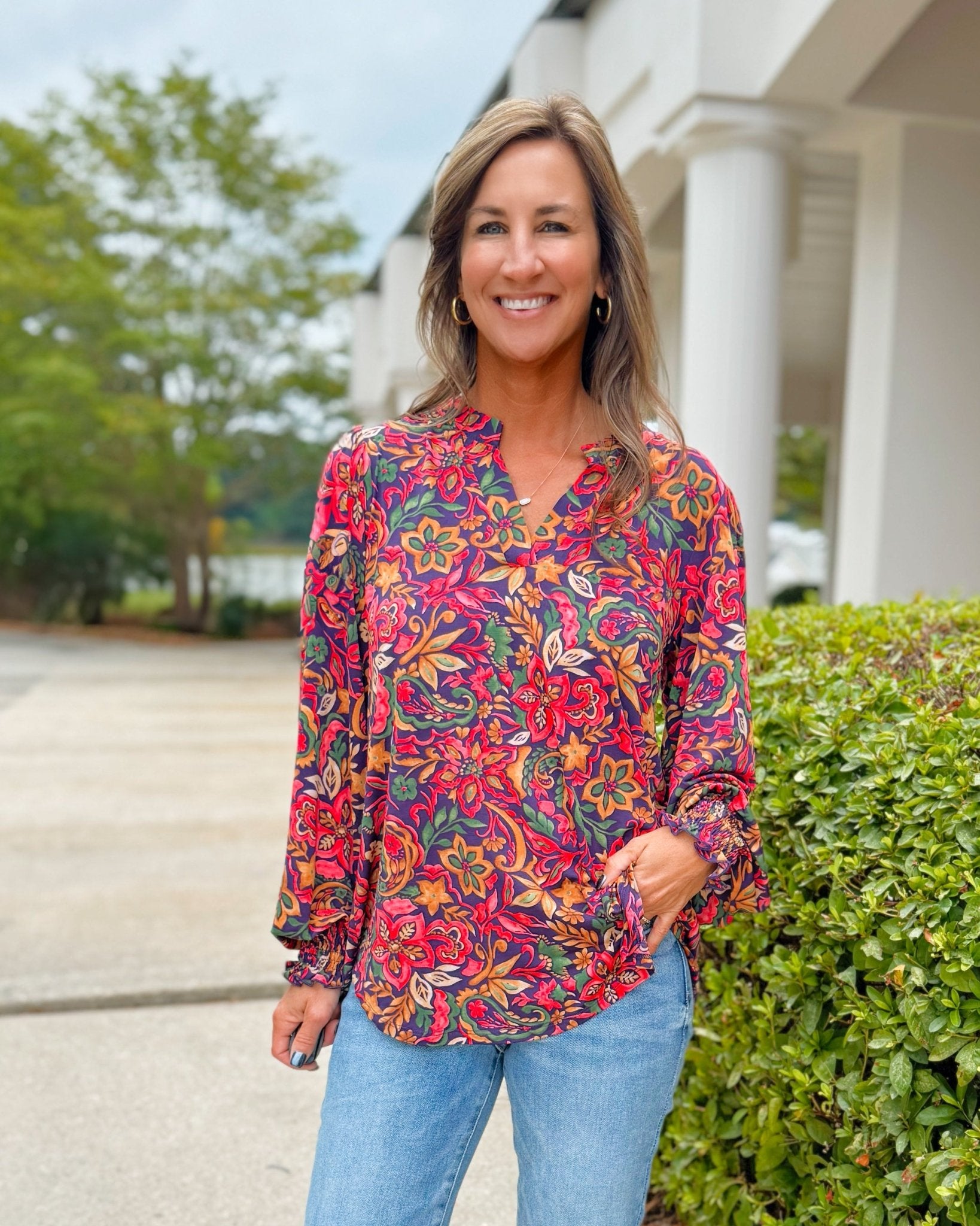 Garden Views Floral Blouse - Jessi Jayne Boutique