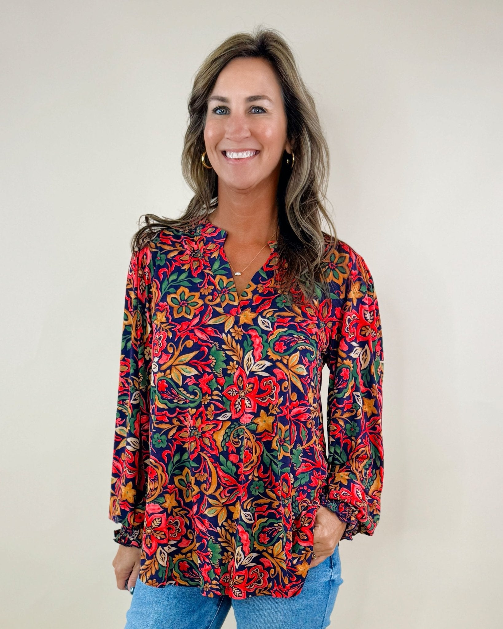 Garden Views Floral Blouse - Jessi Jayne Boutique