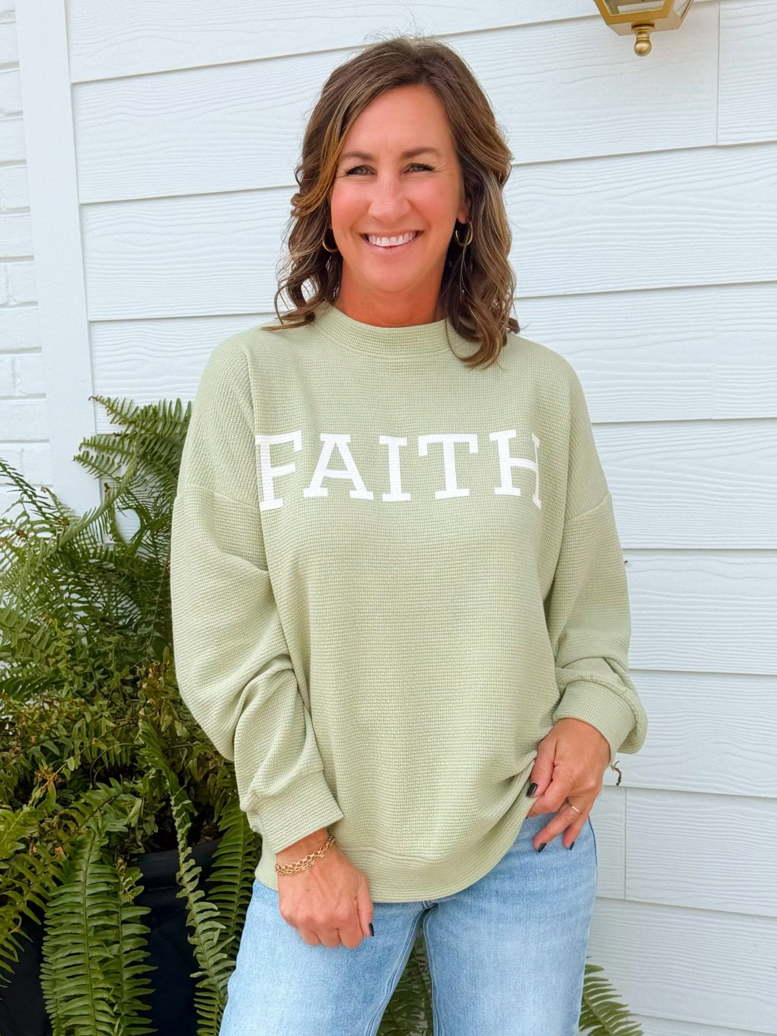 Faith Cloud Knit Sweatshirt - Jessi Jayne Boutique