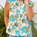 Blue Willow Floral Top - Jessi Jayne Boutique