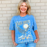 Free Bird Puff Blue Graphic Tee - Jessi Jayne Boutique