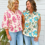 Blue Willow Floral Top - Jessi Jayne Boutique