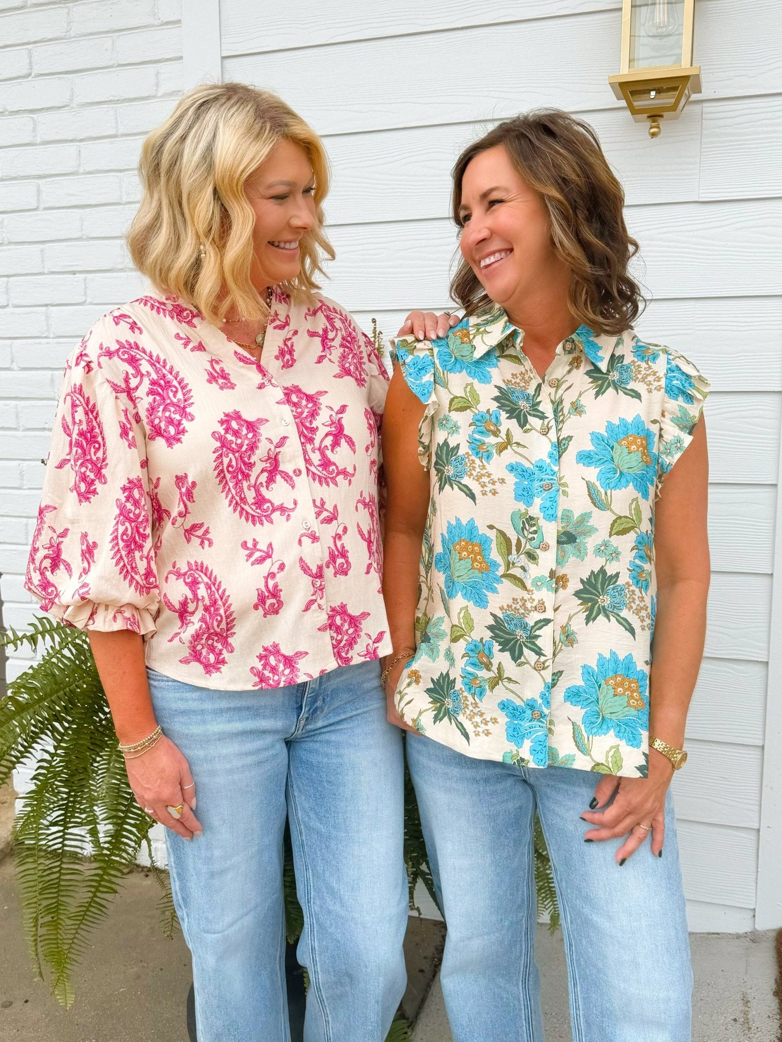 Blue Willow Floral Top - Jessi Jayne Boutique