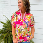 Painted Petals Floral Blouse - Jessi Jayne Boutique