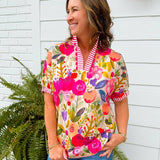 Painted Petals Floral Blouse - Jessi Jayne Boutique