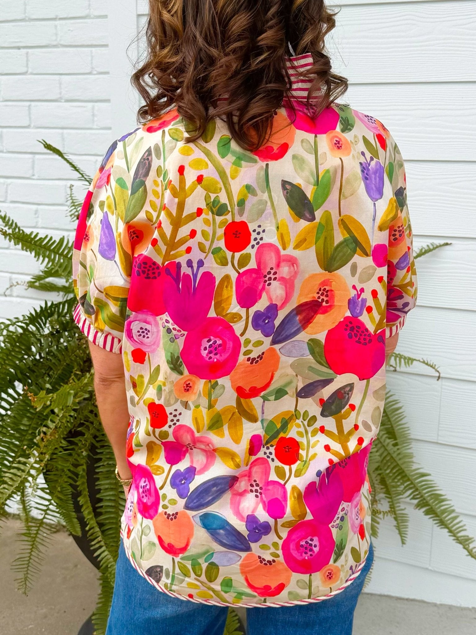 Painted Petals Floral Blouse - Jessi Jayne Boutique
