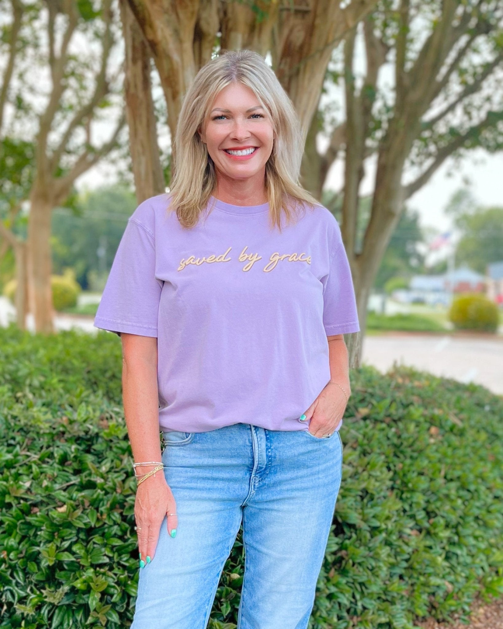Saved by Grace Puff Graphic Tee - Jessi Jayne Boutique