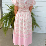 Blush Garden Floral Midi Dress - Jessi Jayne Boutique