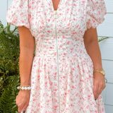 Blush Garden Floral Midi Dress - Jessi Jayne Boutique