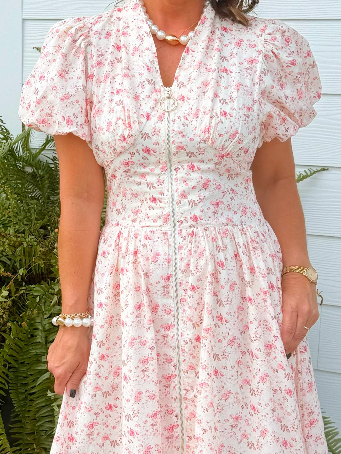 Blush Garden Floral Midi Dress - Jessi Jayne Boutique