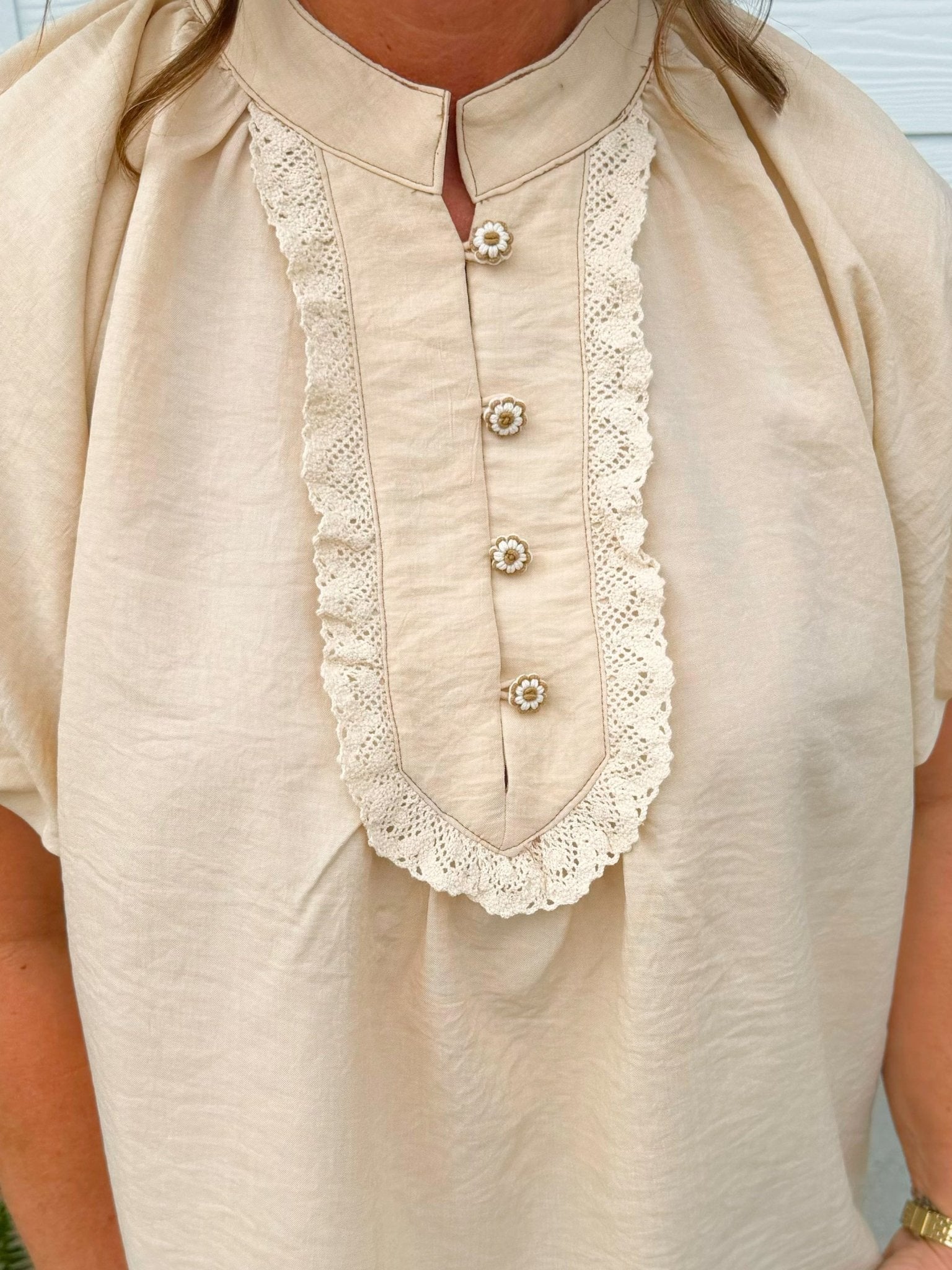 Camellia Charm Puff Sleeve Blouse - Jessi Jayne Boutique