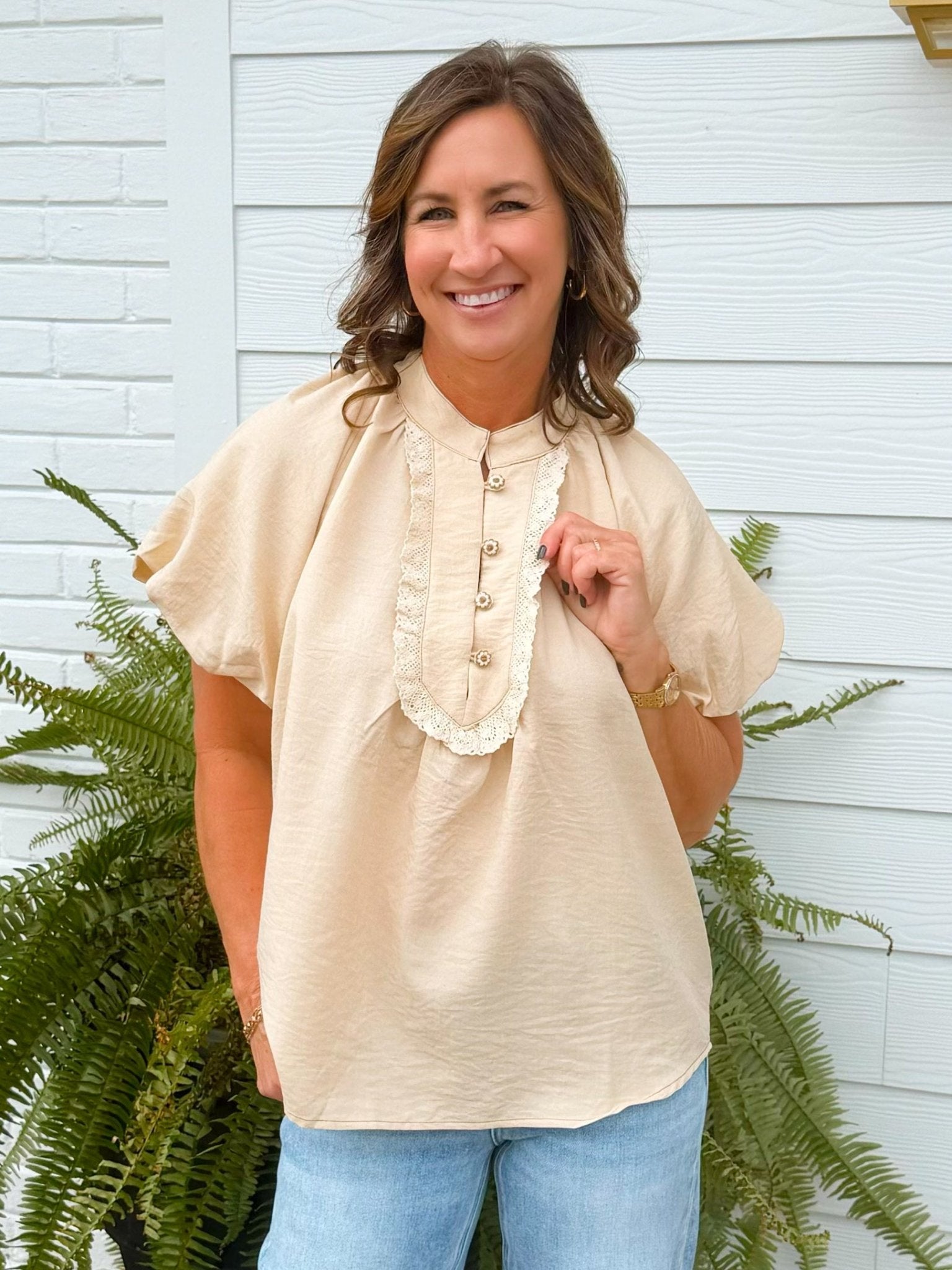 Camellia Charm Puff Sleeve Blouse - Jessi Jayne Boutique