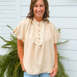 Camellia Charm Puff Sleeve Blouse - Jessi Jayne Boutique