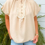 Camellia Charm Puff Sleeve Blouse - Jessi Jayne Boutique