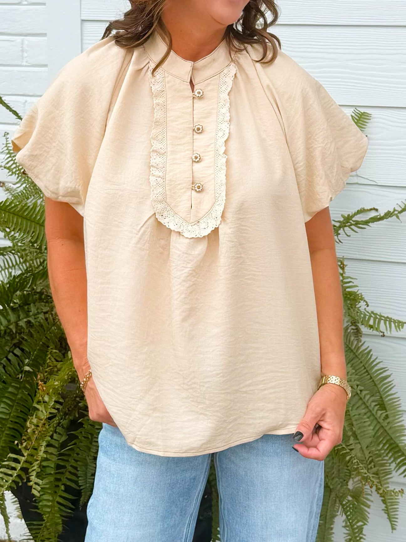 Camellia Charm Puff Sleeve Blouse - Jessi Jayne Boutique