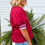 Mulberry Trim Zip Top - Jessi Jayne Boutique