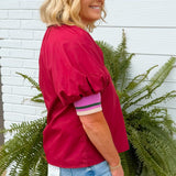 Mulberry Trim Zip Top - Jessi Jayne Boutique