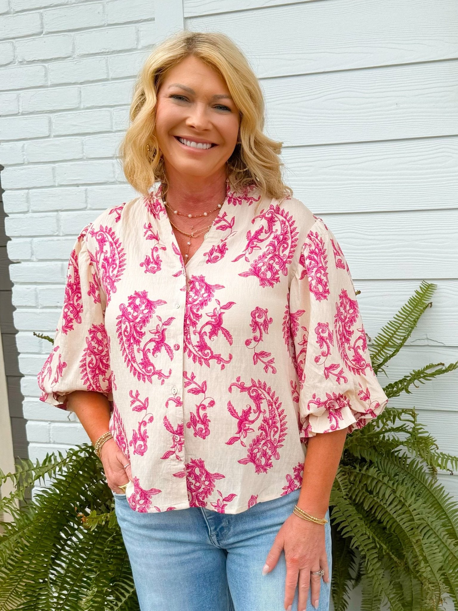 Raspberry Heirloom Blouse - Jessi Jayne Boutique