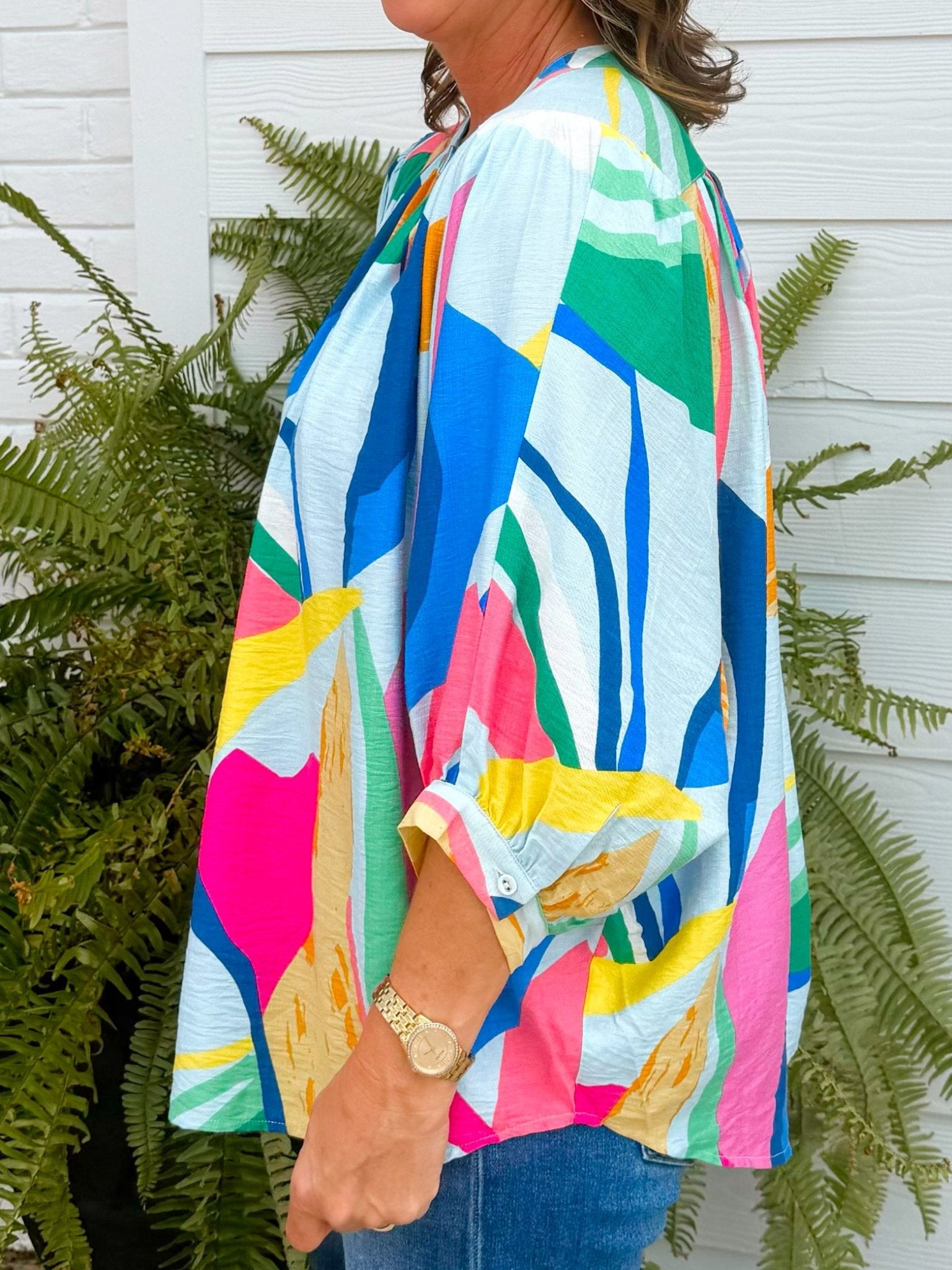 Confetti Coast Relaxed Blouse - Jessi Jayne Boutique
