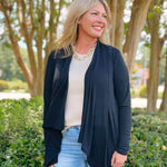 Everyday Layer Open Cardigan – Black & Brown - Jessi Jayne Boutique