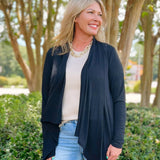 Everyday Layer Open Cardigan – Black & Brown - Jessi Jayne Boutique
