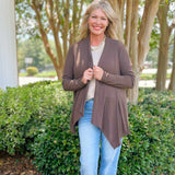 Everyday Layer Open Cardigan – Black & Brown - Jessi Jayne Boutique