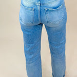 Stonewash Tummy Control Cuffed Crop Jeans - Jessi Jayne Boutique