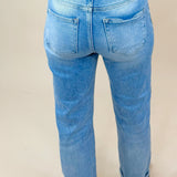 Stonewash Tummy Control Cuffed Crop Jeans - Jessi Jayne Boutique