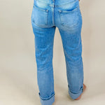 Stonewash Tummy Control Cuffed Crop Jeans - Jessi Jayne Boutique