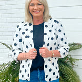 Class Act Polka Dot Blazer White