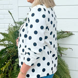 Class Act Polka Dot Blazer White