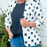Class Act Polka Dot Blazer White
