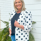 Class Act Polka Dot Blazer White